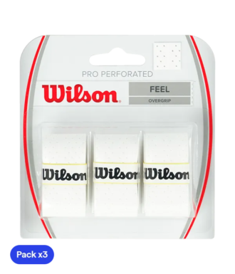 Overgrip Wilson Pro Sensazione perforata Bianco (Pacchetto x3)