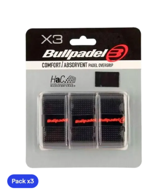 Overgrip Bullpadel GB1201 Comfort/Assorbente Nero (Pacchetto x3)