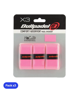 Overgrip Bullpadel GB1201 Comfort/Assorbente Rosa Fluor (Pacchetto x3)